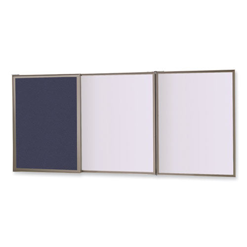 Ghent Visuall Pc Whiteboard Cabinet Blue Fabric Bulletin Board Exterior Doors 36x24 Aluminum Frame