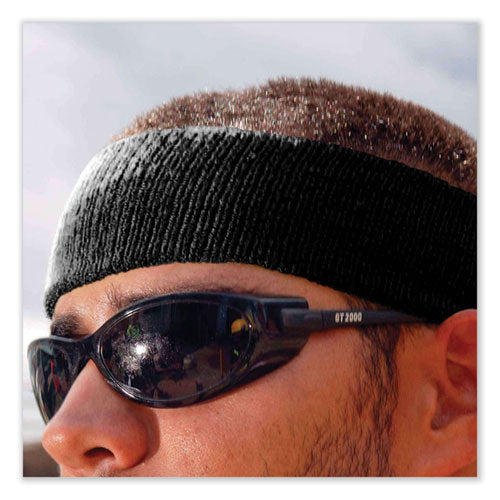 Ergodyne Chill-its 6550 Head Terry Cloth Sweatband Cotton Terry One Size Fits Most Black