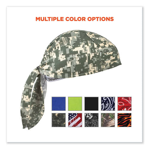 Ergodyne Chill-its 6615 High-perform Bandana Doo Rag With Terry Cloth Sweatband One Size Fits Most Camo