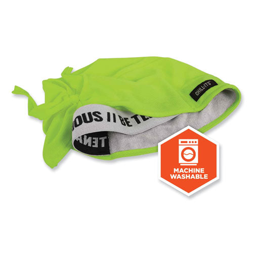 Ergodyne Chill-its 6615 High-perform Bandana Doo Rag With Terry Cloth Sweatband One Size Fits Most Lime