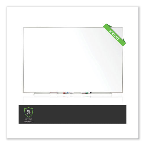 Ghent Non-magnetic Whiteboard With Aluminum Frame 72.63x48.47 White Surface Satin Aluminum Frame