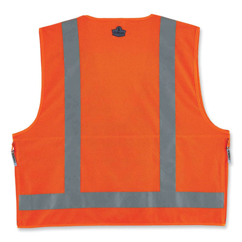 Ergodyne Glowear 8250z Class 2 Surveyors Zipper Vest Polyester 2x-large/3x-large Orange