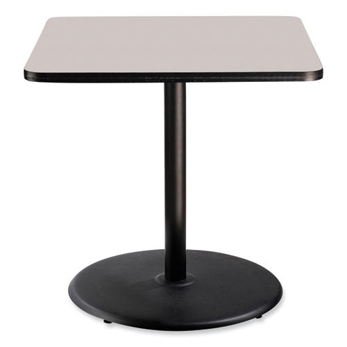 NPS Cafe Table 36wx36dx36h Square Top/round Base Gray Nebula Top Black Base