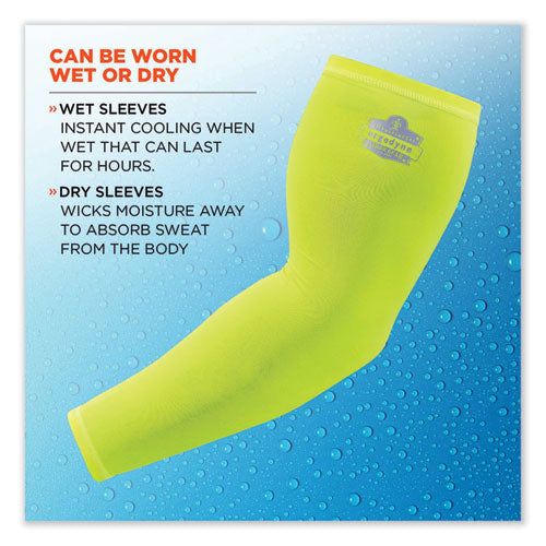 Ergodyne Chill-its 6690 Performance Knit Cooling Arm Sleeve Polyester/spandex Large Lime 2 Sleeves