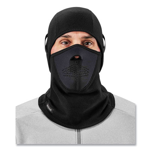 Ergodyne N-ferno 6827 2-piece Fleece Neoprene Balaclava Face Mask One Size Fits Most Black