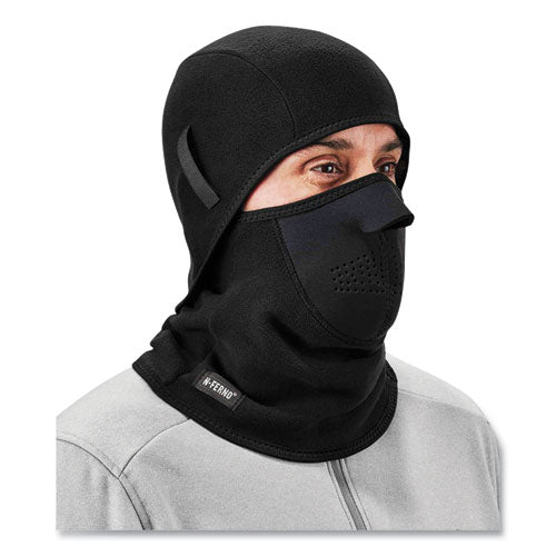 Ergodyne N-ferno 6827 2-piece Fleece Neoprene Balaclava Face Mask One Size Fits Most Black