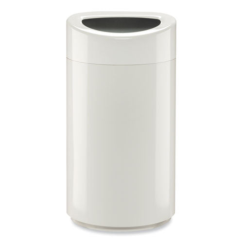 Safco Open Top Oval Waste Receptacle 14 Gal Steel White