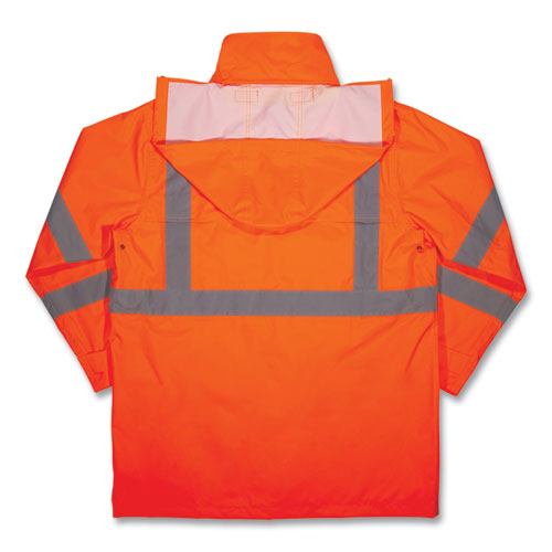 Ergodyne Glowear 8366 Class 3 Lightweight Hi-vis Rain Jacket Polyester 3x-large Orange