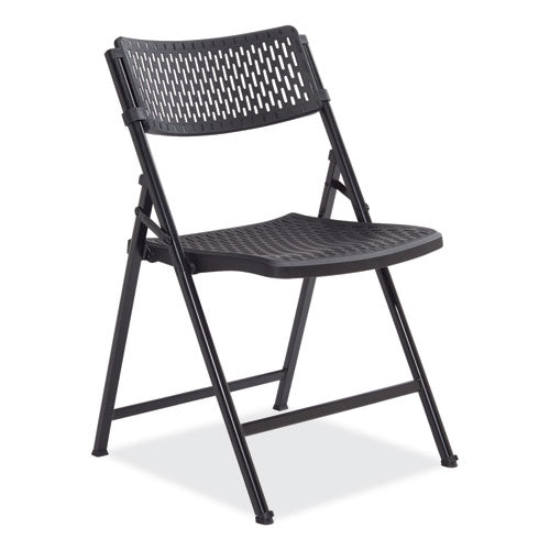 NPS Airflex Series Premium Poly Folding Chair Supports 1000 Lb 17.25" Seat Ht Black Seat/back/base 4/ctships In 1-3 Bus Days
