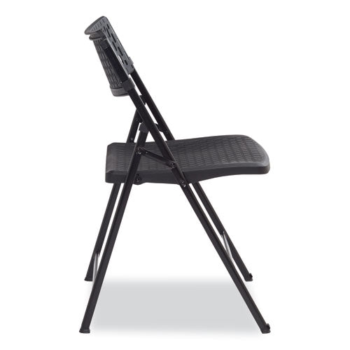 NPS Airflex Series Premium Poly Folding Chair Supports 1000 Lb 17.25" Seat Ht Black Seat/back/base 4/ctships In 1-3 Bus Days