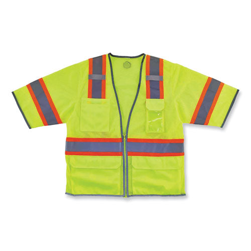 Ergodyne Glowear 8346z Class 3 Two-tone Hi-vis Surveyor Zipper Vest Small/medium Lime