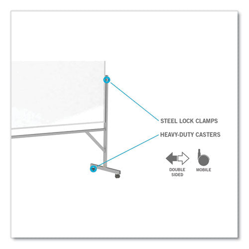 Ghent Reversible Magnetic Porcelain Whiteboard With Satin Aluminum Frame And Stand 36x48 White Surface Ships In 7-10 Bus Days