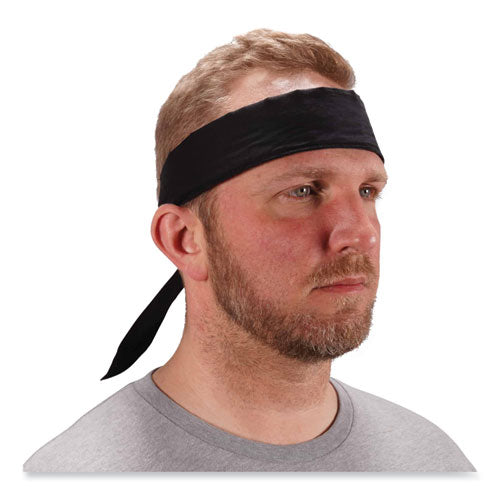 Ergodyne Chill-its 6702 Cooling Embedded Polymers Tie Bandana One Size Fits Most Black