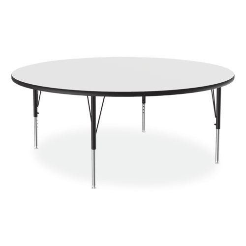 Correll Markerboard Activity Tables Round 60"x19" To 29" White Top Black/silver Legs 4/pallet