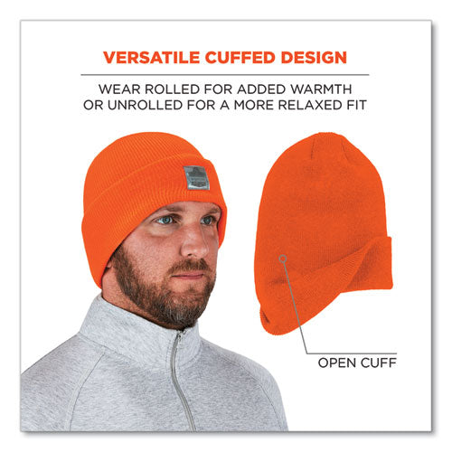 Ergodyne N-ferno 6806 Cuffed Rib Knit Winter Hat One Size Fits Most Orange