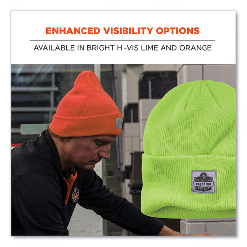 Ergodyne N-ferno 6806 Cuffed Rib Knit Winter Hat One Size Fits Most Orange