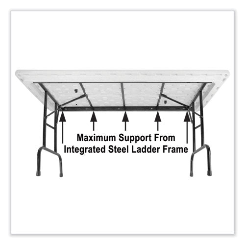 Correll Adjustable Folding Tables Rectangular 96"x30"x22" To 32" Gray Top Black Legs 4/pallet