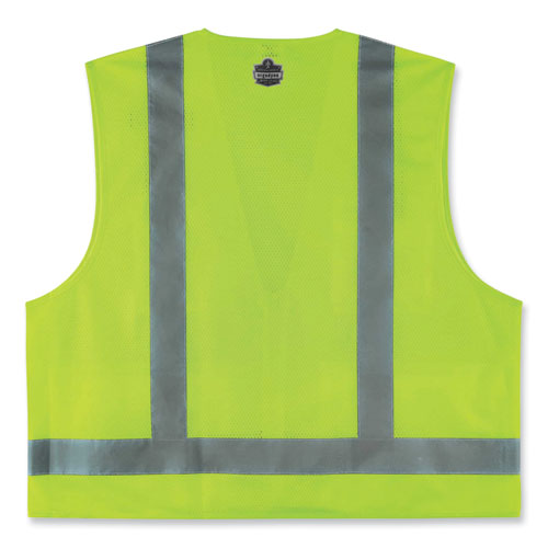 Ergodyne Glowear 8249z Class 2 Economy Surveyors Zipper Vest Polyester 4x-large/5x-large Lime