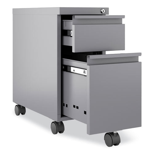 Hirsh Industries Zip Mobile Pedestal File 2 Drawer Box/file Legal/letter Arctic Silver. 10x19.88x21.75