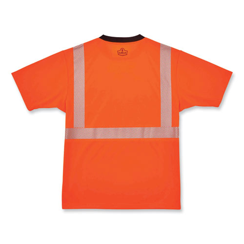 Ergodyne Glowear 8280bk Class 2 Performance T-shirt With Black Bottom Polyester 2x-large Orange