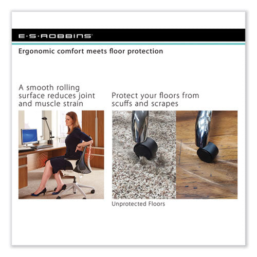 ES Robbins Everlife Chair Mat For Hard Floors Heavy Use Rectangular 36x48 Clear