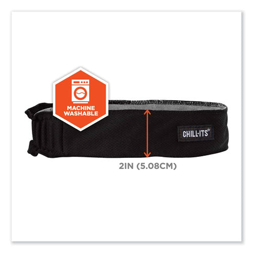 Ergodyne Chill-its 6605 High-perform Terry Cloth Sweatband Cotton Terry Cloth One Size Fits Most Black