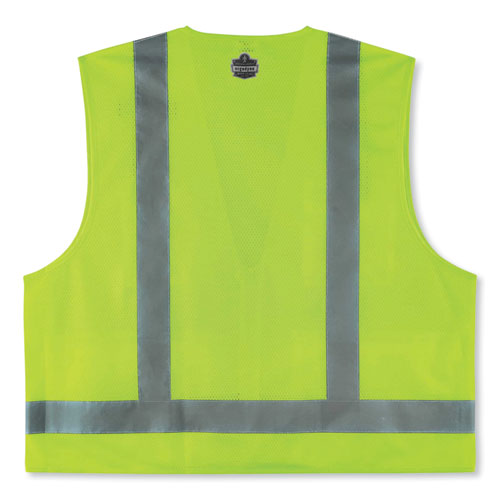 Ergodyne Glowear 8249z Class 2 Economy Surveyors Zipper Vest Polyester Large/x-large Lime