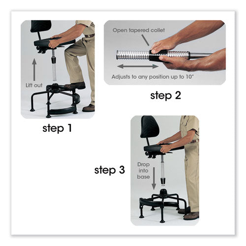 Safco Task Master Deluxe Industrial Chair Supports Up To 250 Lb 17" To 35" Seat Height Black