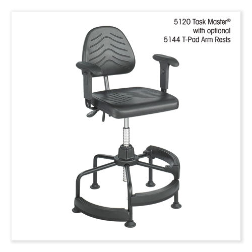 Safco Task Master Deluxe Industrial Chair Supports Up To 250 Lb 17" To 35" Seat Height Black