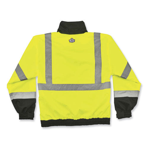 Ergodyne Glowear 8379 Class 3 Hi-vis Fleece Lined Bomber Jacket Lime Large