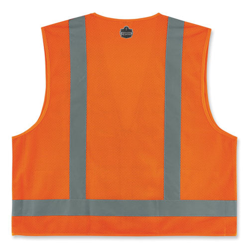 Ergodyne Glowear 8249z-s Single Size Class 2 Economy Surveyors Zipper Vest Polyester X-large Orange