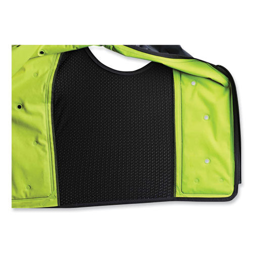 Ergodyne Chill-its 6685 Premium Dry Evaporative Cooling Vest With Zipper Nylon Large Lime