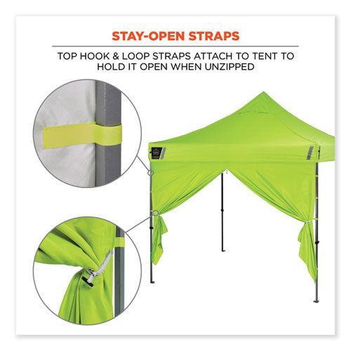 Ergodyne Shax 6096 Pop-up Tent Sidewall With Zipper Single Skin 10 Ftx10 Ft Polyester Lime