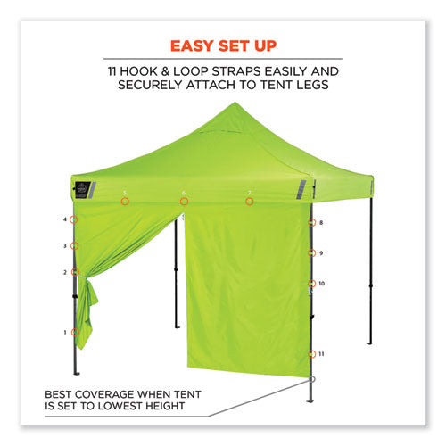 Ergodyne Shax 6096 Pop-up Tent Sidewall With Zipper Single Skin 10 Ftx10 Ft Polyester Lime