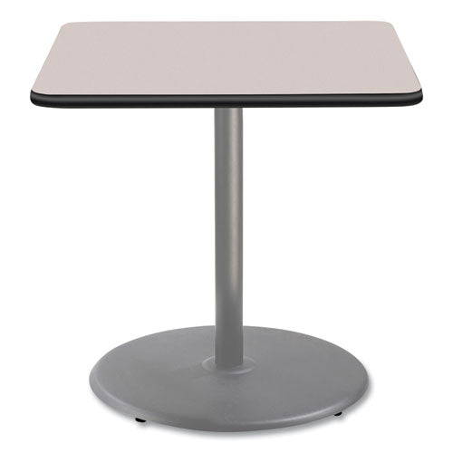 NPS Cafe Table 36wx36dx36h Square Top/round Base Gray Nebula Top Gray Base