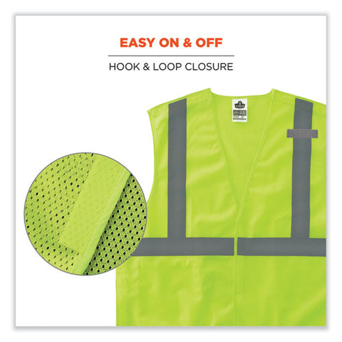 Ergodyne Glowear 8215ba-s Single Size Class 2 Economy Breakaway Mesh Vest Polyester Medium Lime