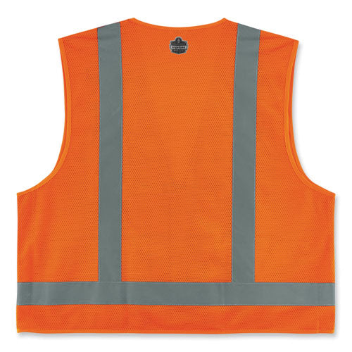 Ergodyne Glowear 8249z-s Single Size Class 2 Economy Surveyors Zipper Vest Polyester 4x-large Orange