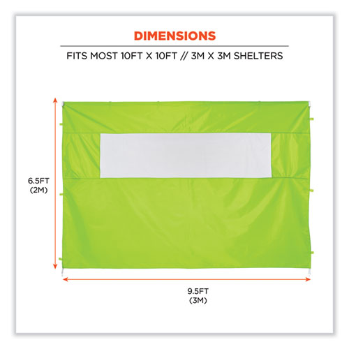 Ergodyne Shax 6092 Pop-up Tent Sidewall With Mesh Window Single Skin 10 Ftx10 Ft Polyester Lime