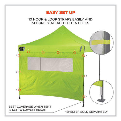 Ergodyne Shax 6092 Pop-up Tent Sidewall With Mesh Window Single Skin 10 Ftx10 Ft Polyester Lime