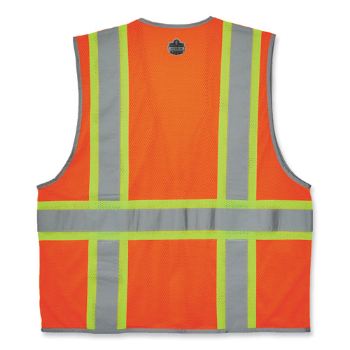 Ergodyne Glowear 8246z-s Single Size Class 2 Two-tone Mesh Vest Polyester 2x-large Orange