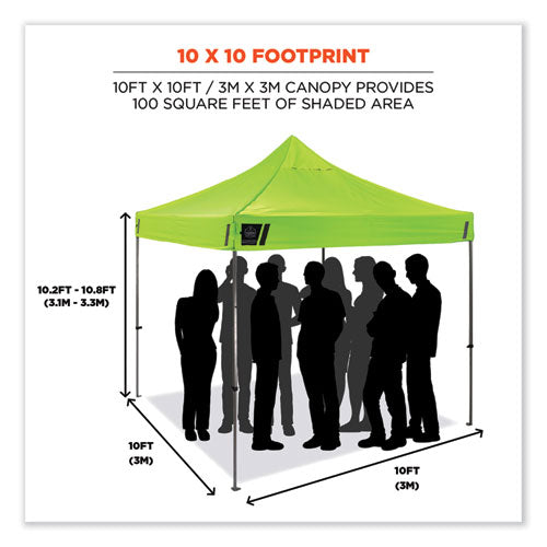 Ergodyne Shax 6000 Heavy-duty Pop-up Tent Single Skin 10 Ftx10 Ft Polyester/steel Lime