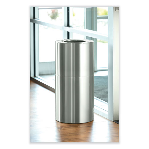 Safco Single Recycling Receptacle 20 Gal Steel Brushed Aluminum