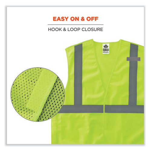 Ergodyne Glowear 8215ba-s Single Size Class 2 Economy Breakaway Mesh Vest Polyester Small Lime