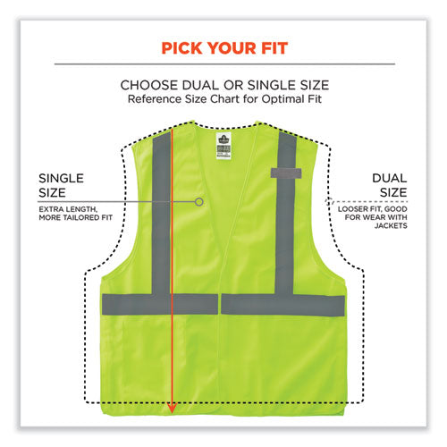 Ergodyne Glowear 8215ba-s Single Size Class 2 Economy Breakaway Mesh Vest Polyester Small Lime