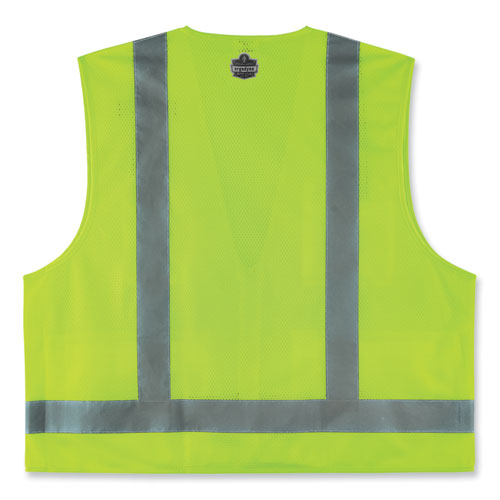 Ergodyne Glowear 8249z-s Single Size Class 2 Economy Surveyors Zipper Vest Polyester X-large Lime