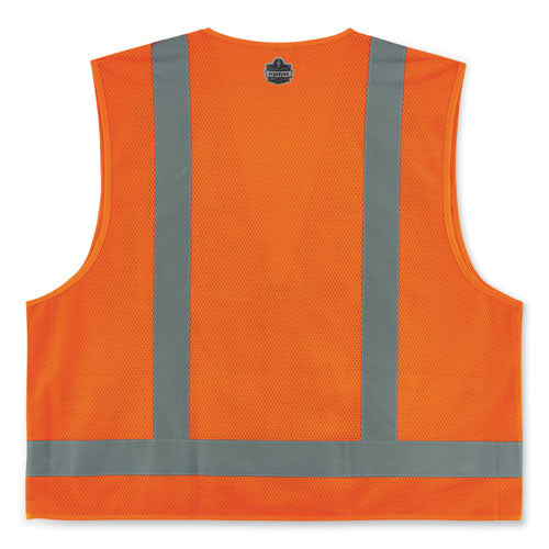 Ergodyne Glowear 8249z-s Single Size Class 2 Economy Surveyors Zipper Vest Polyester 2x-large Orange