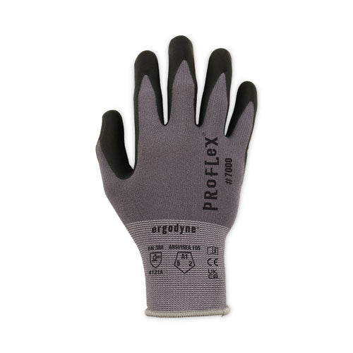 Ergodyne Proflex 7000 Nitrile-coated Gloves Microfoam Palm Gray 2x-large 12 Pairs/pack