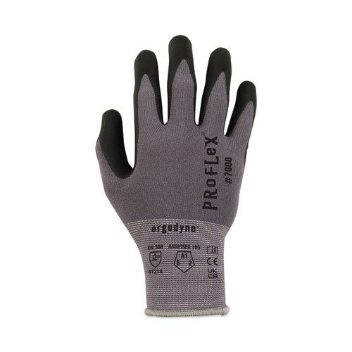 Ergodyne Proflex 7000 Nitrile-coated Gloves Microfoam Palm Gray Medium Pair