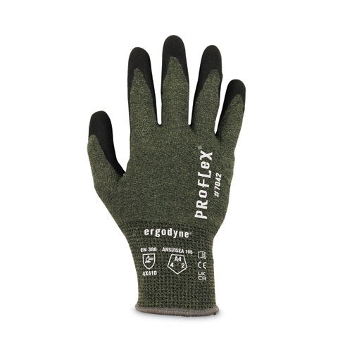 Ergodyne Proflex 7042 Ansi A4 Nitrile-coated Cr Gloves Green Small Pair