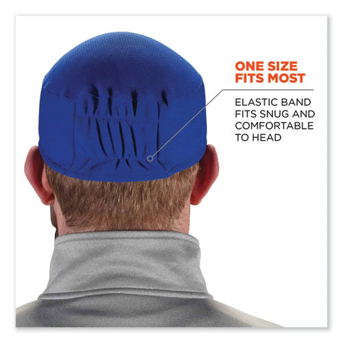 Ergodyne Chill-its 6630 High-performance Terry Cloth Skull Cap Polyester One Size Fits Most Blue